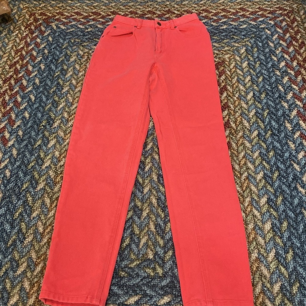 Vintage Lizwear Petite Size 2 Coral Straight Leg Jeans - Picture 5 of 16